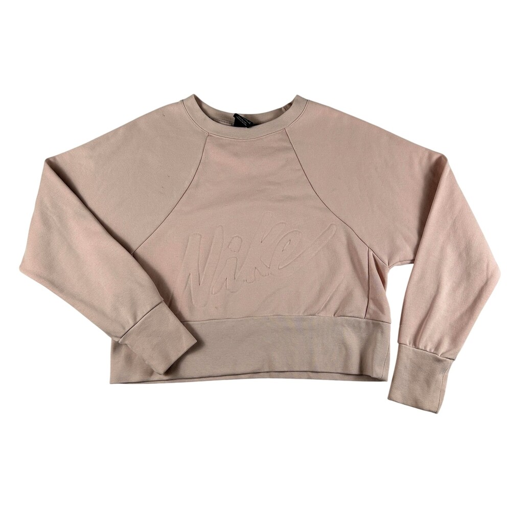 Nike Dri-FIT Sweatshirt Womens XS Get Fit Lux Crewneck Cropped Logo Pullover